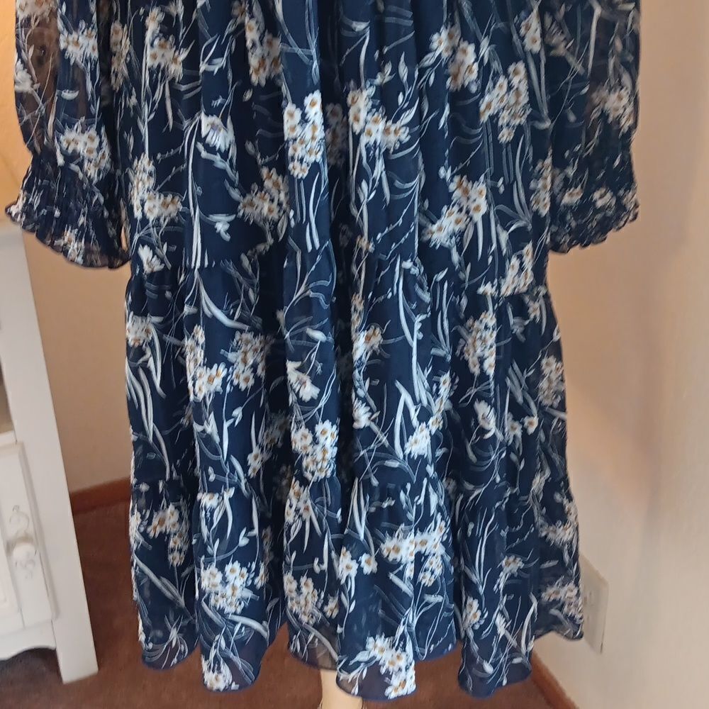 NY Collection Navy Prairie Dress - Picture 5 of 16